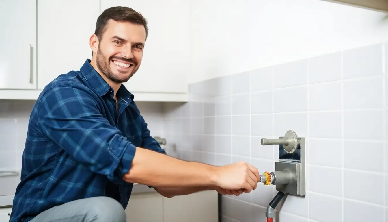 Técnico inspecionando tubulações