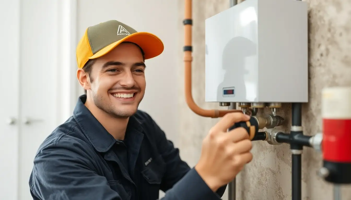 Técnico inspecionando tubulações